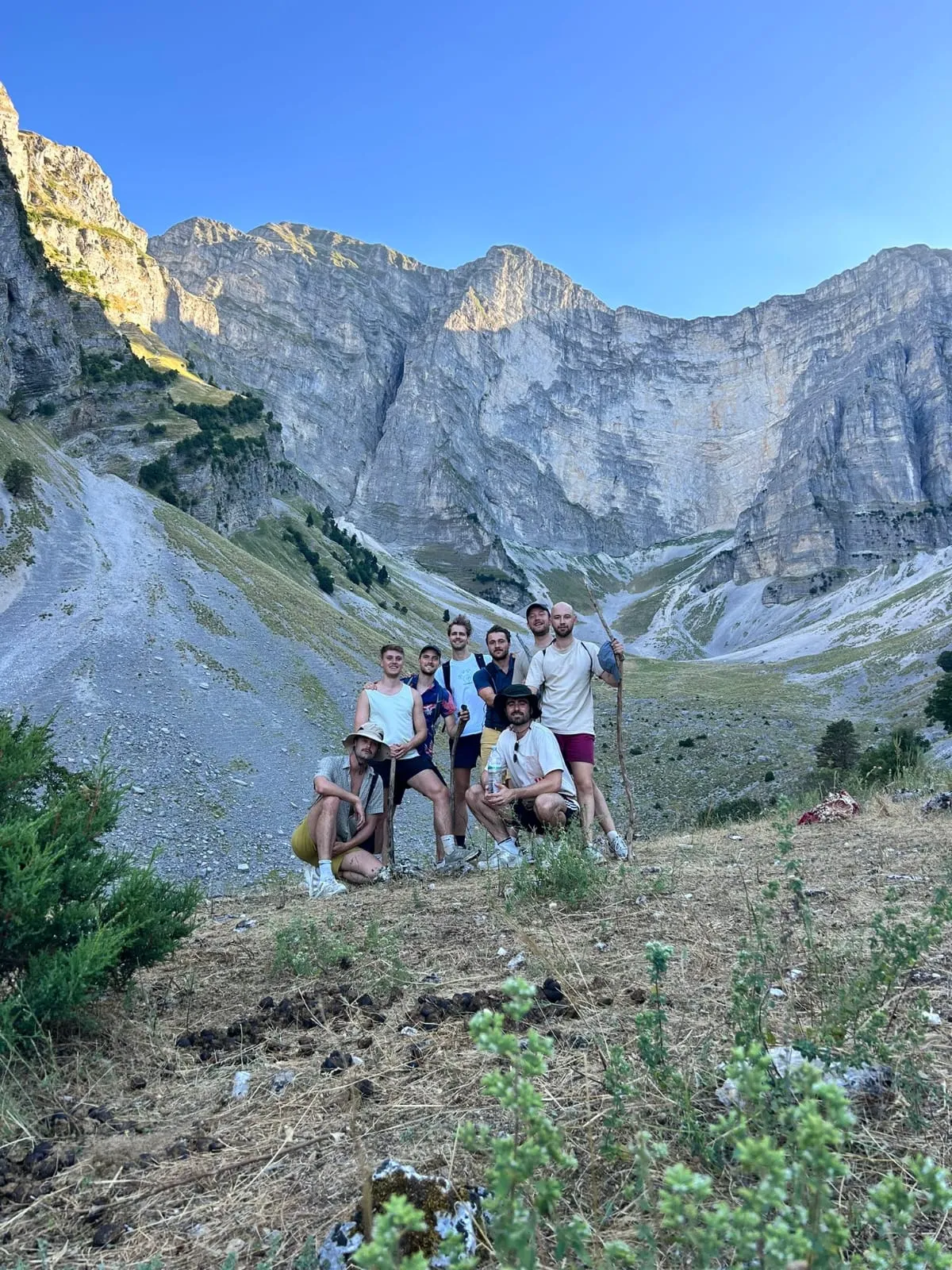 Person hiking on a mountain trail
